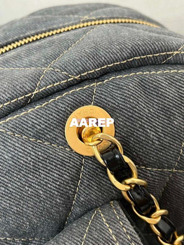 Replica Chanel 24A Maxi Bowling Bag Washed Denim AS4812 5