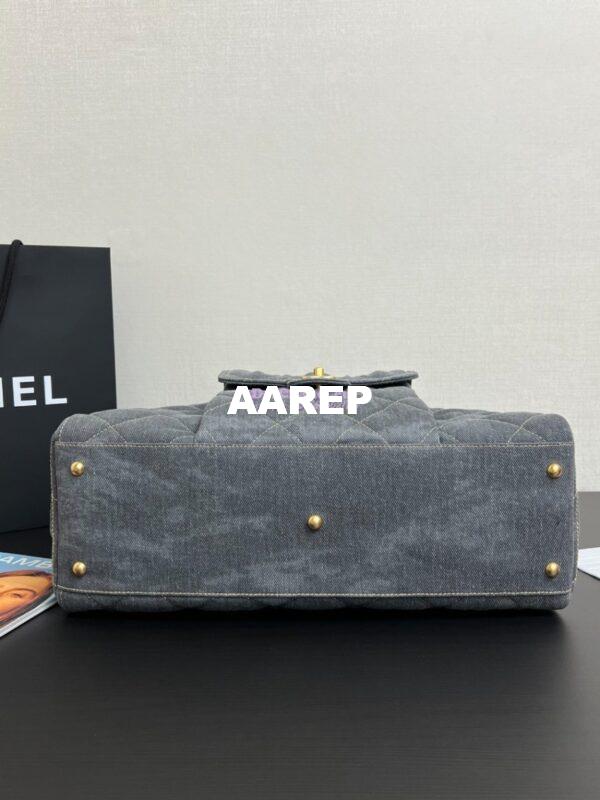 Replica Chanel 24A Maxi Bowling Bag Washed Denim AS4812 9