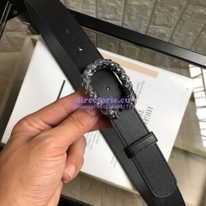 Replica Gucci Leather Belt with Crystal Dionysus Buckle 432142 2