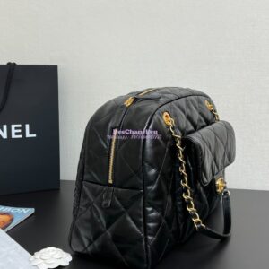 Replica Chanel 24A Maxi Bowling Bag Shiny Aged Calfskin AS4812 2