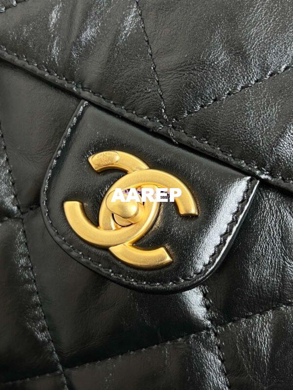 Replica Chanel 24A Maxi Bowling Bag Shiny Aged Calfskin AS4812 3