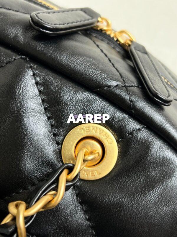 Replica Chanel 24A Maxi Bowling Bag Shiny Aged Calfskin AS4812 4