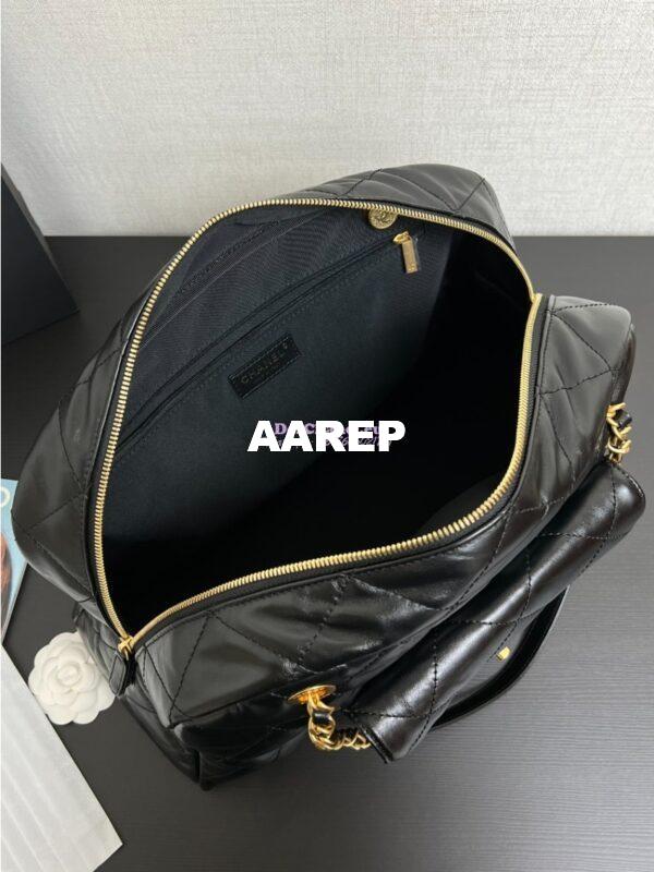 Replica Chanel 24A Maxi Bowling Bag Shiny Aged Calfskin AS4812 7