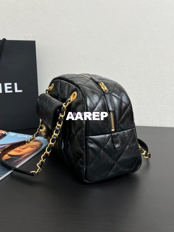 Replica Chanel 24A Bowling Bag Shiny Aged Calfskin AS4905 2