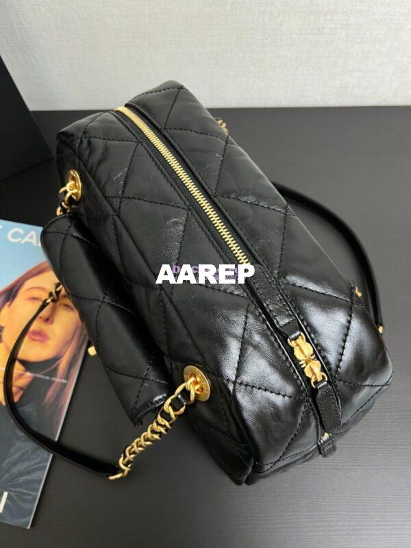 Replica Chanel 24A Bowling Bag Shiny Aged Calfskin AS4905 3