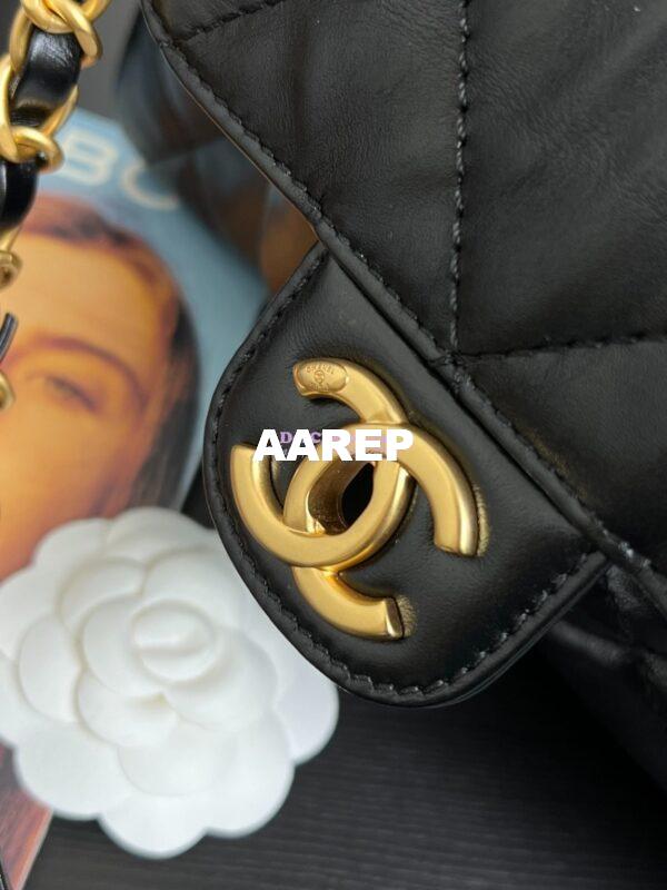 Replica Chanel 24A Bowling Bag Shiny Aged Calfskin AS4905 4