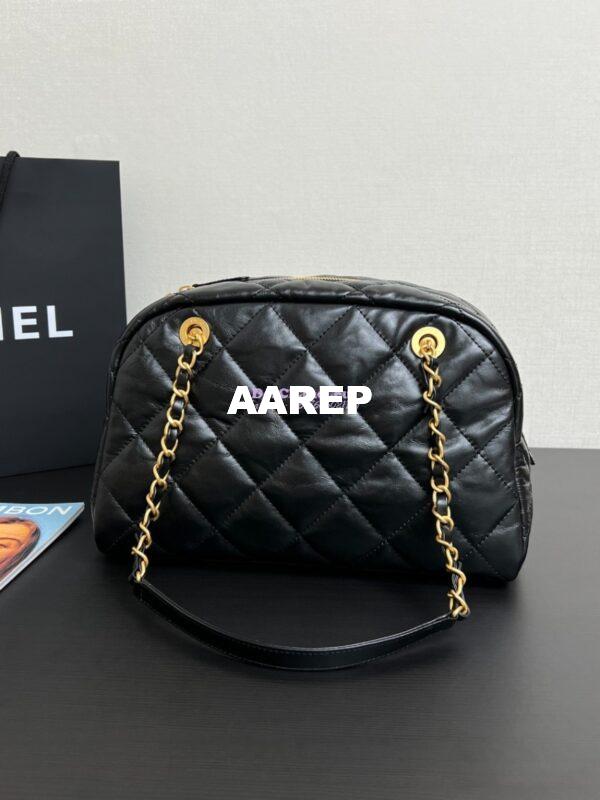 Replica Chanel 24A Bowling Bag Shiny Aged Calfskin AS4905 8