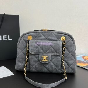 Replica Chanel 24A Bowling Bag Washed Denim AS4905