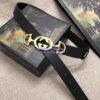 Replica Gucci Leather Belt with Double G Buckle with Snake 458949