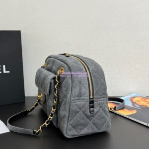 Replica Chanel 24A Bowling Bag Washed Denim AS4905 2