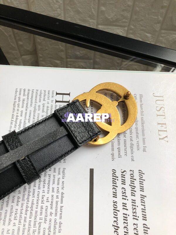 Replica Gucci Leather Belt with Double G Buckle with Snake 458949 10
