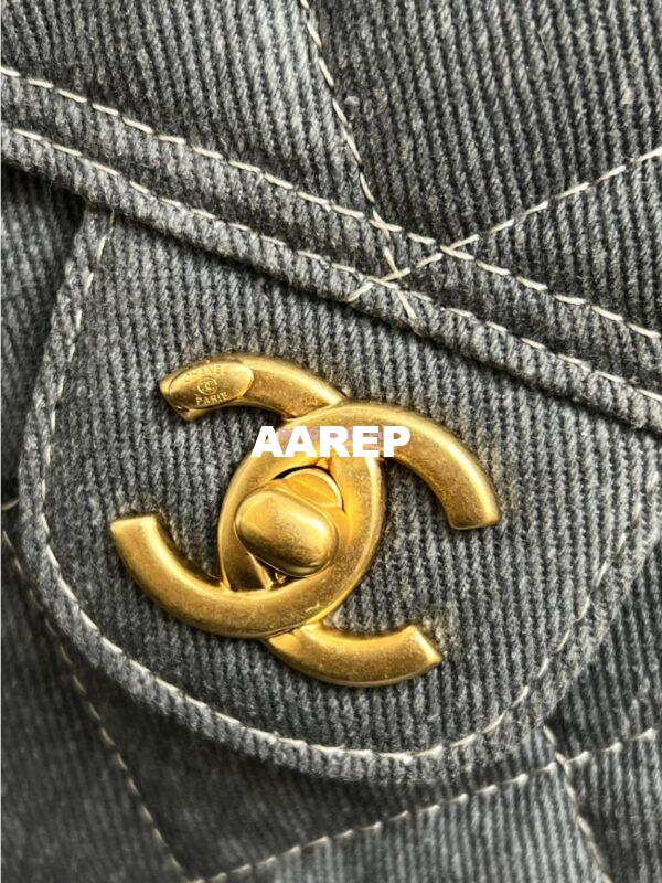 Replica Chanel 24A Bowling Bag Washed Denim AS4905 3