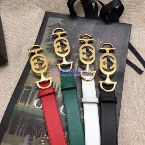 Replica Gucci Leather belt with Interlocking G Horsebit 550122 2