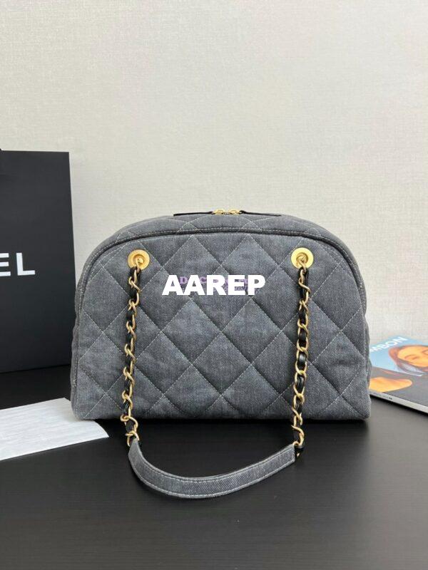 Replica Chanel 24A Bowling Bag Washed Denim AS4905 4