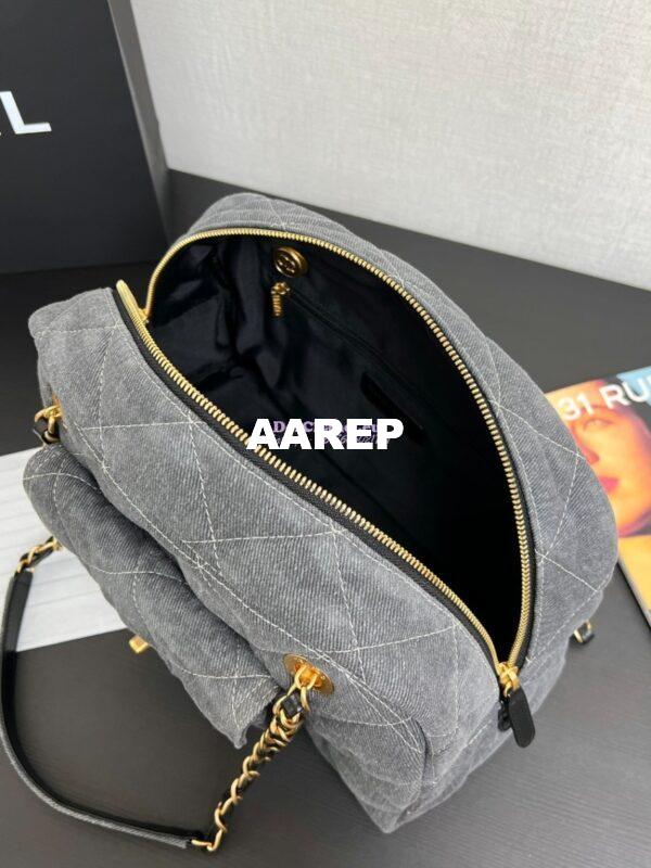Replica Chanel 24A Bowling Bag Washed Denim AS4905 7