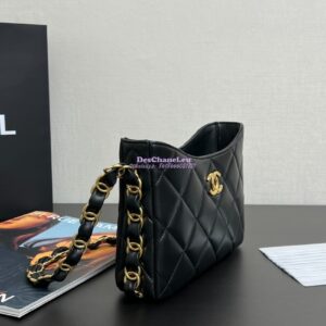 Replica Chanel 24K Lambskin Hobo Bag AS5177 Black 2