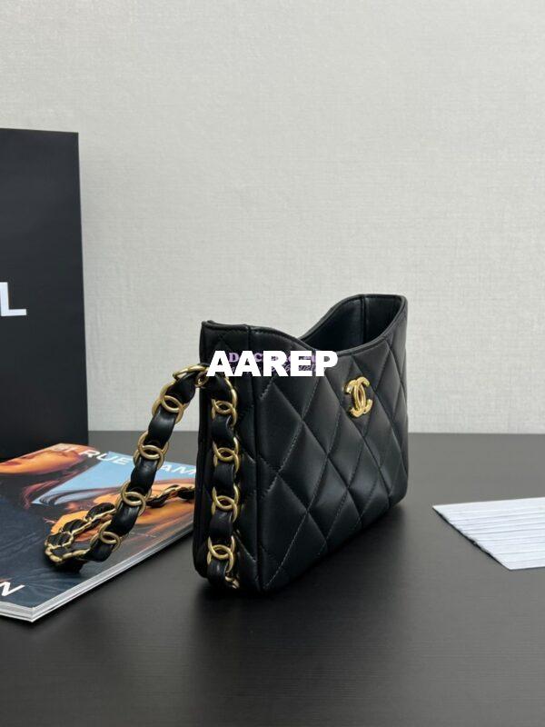 Replica Chanel 24K Lambskin Hobo Bag AS5177 Black 2