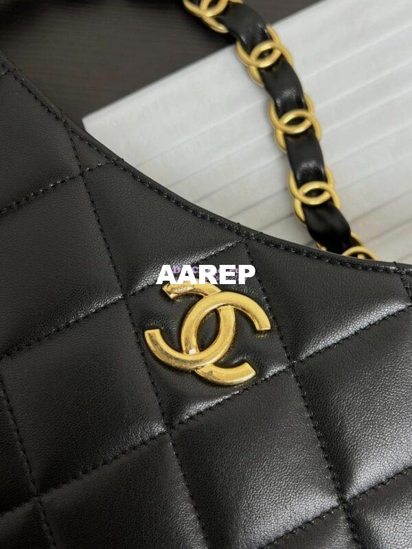 Replica Chanel 24K Lambskin Hobo Bag AS5177 Black 3