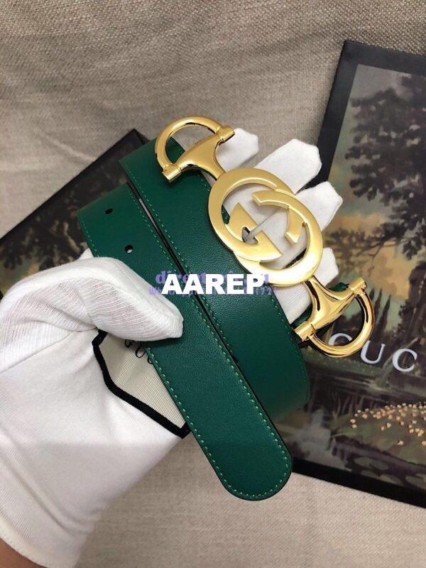 Replica Gucci Leather belt with Interlocking G Horsebit 550122 13