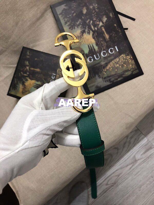 Replica Gucci Leather belt with Interlocking G Horsebit 550122 14