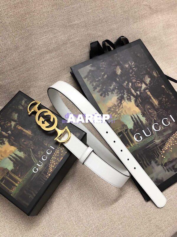 Replica Gucci Leather belt with Interlocking G Horsebit 550122 15