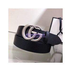 Replica Gucci Leather belt with Double G buckle 406831