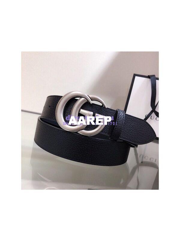 Replica Gucci Leather belt with Double G buckle 406831