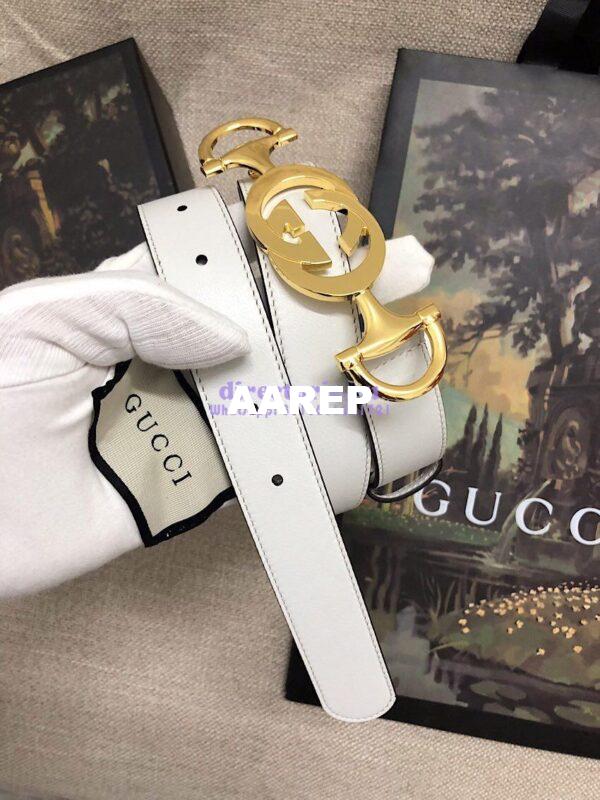 Replica Gucci Leather belt with Interlocking G Horsebit 550122 16
