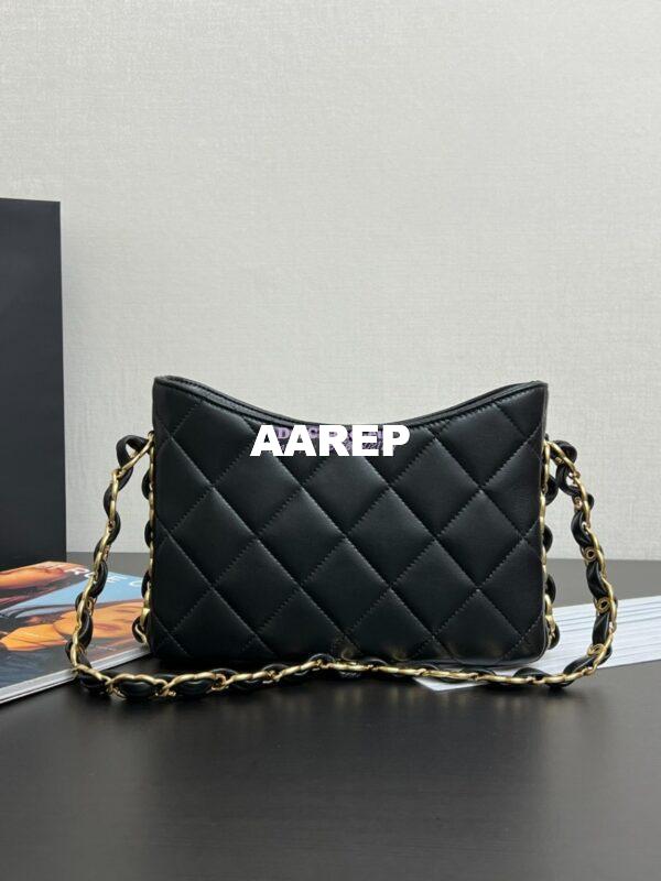 Replica Chanel 24K Lambskin Hobo Bag AS5177 Black 8