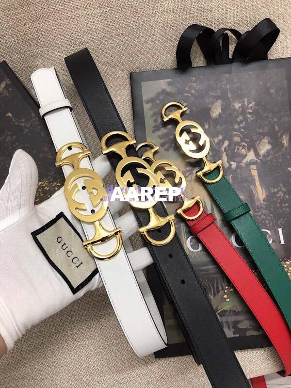 Replica Gucci Leather belt with Interlocking G Horsebit 550122 19