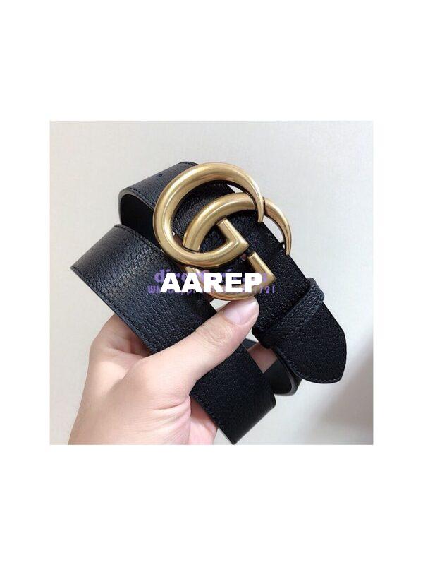 Replica Gucci Leather belt with Double G buckle 406831 5