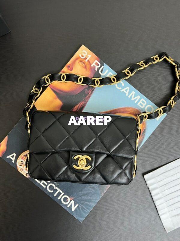 Replica Chanel Small Flap Bag Lambskin AS5174 Black 3