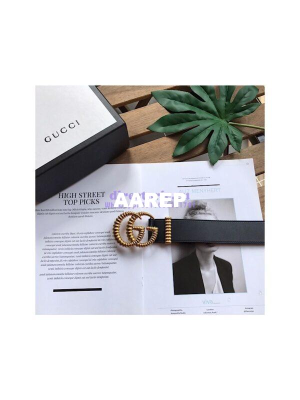 Replica Gucci 3.75cm Leather belt with torchon Double G buckle 524105 5
