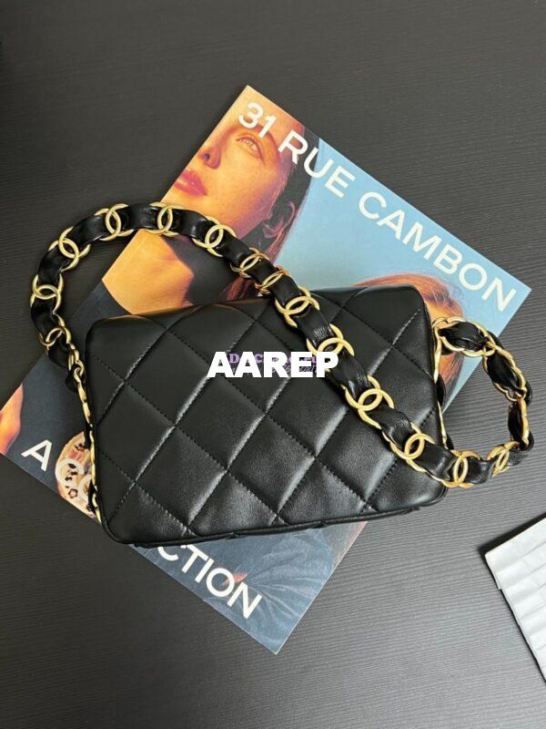 Replica Chanel Small Flap Bag Lambskin AS5174 Black 9