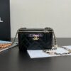 Replica Chanel 24A Wallet On Chain Lambskin, Diamanté AP4299 Black 2