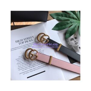 Replica Gucci Leather belt with torchon Double G buckle ‎524103
