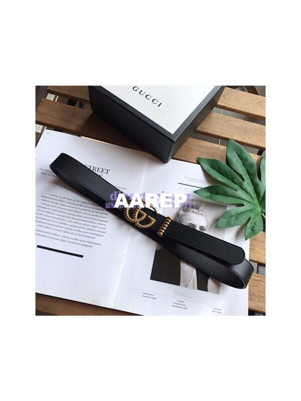 Replica Gucci Leather belt with torchon Double G buckle ‎524103 3