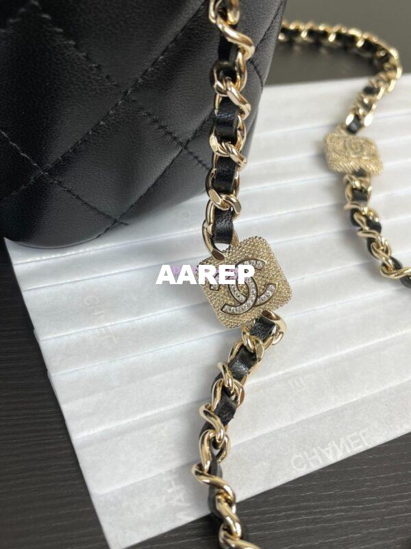 Replica Chanel Clutch with Chain Shiny Lambskin, Diamanté AP3940 Black  (limited edition) 5