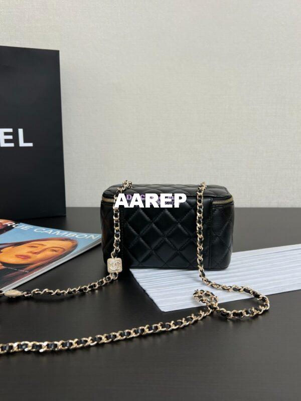Replica Chanel Clutch with Chain Shiny Lambskin, Diamanté AP3940 Black  (limited edition) 8