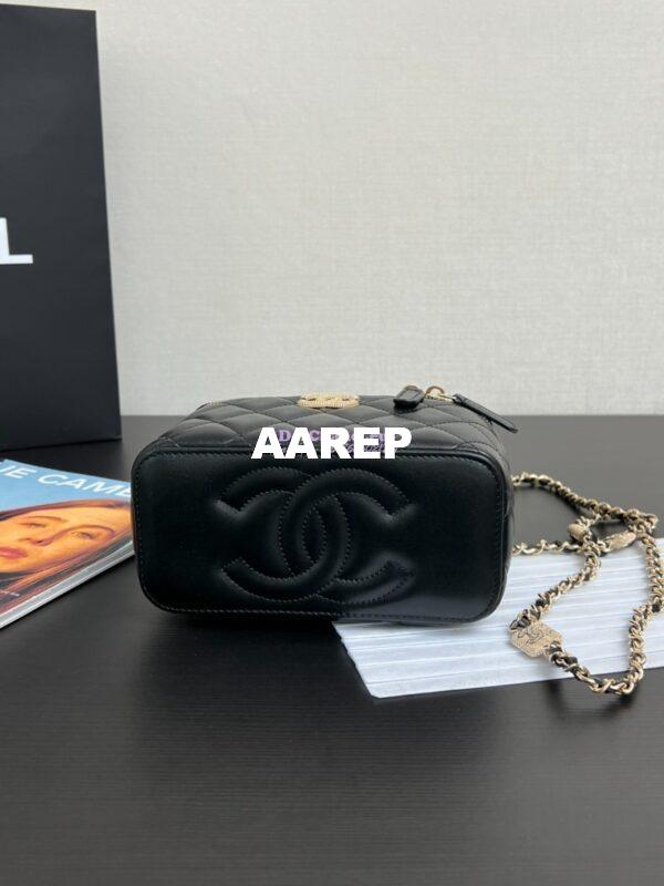 Replica Chanel Clutch with Chain Shiny Lambskin, Diamanté AP3940 Black  (limited edition) 9
