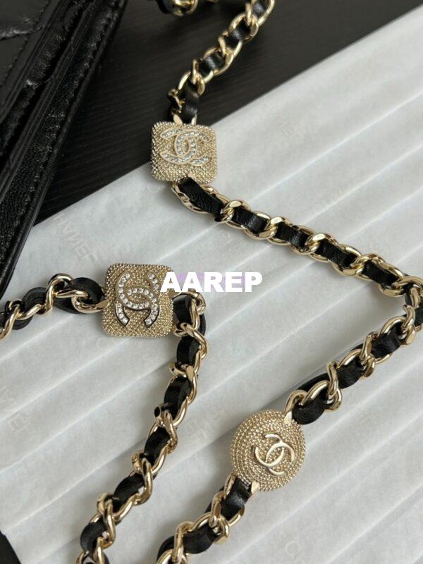 Replica Chanel 24A Clutch with Chain Lambskin, Diamanté AP4315 2