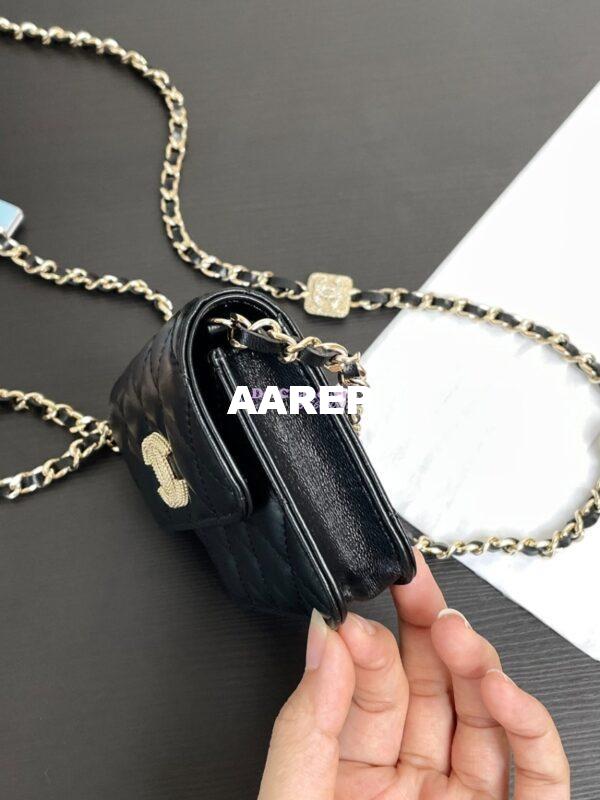 Replica Chanel 24A Clutch with Chain Lambskin, Diamanté AP4315 3
