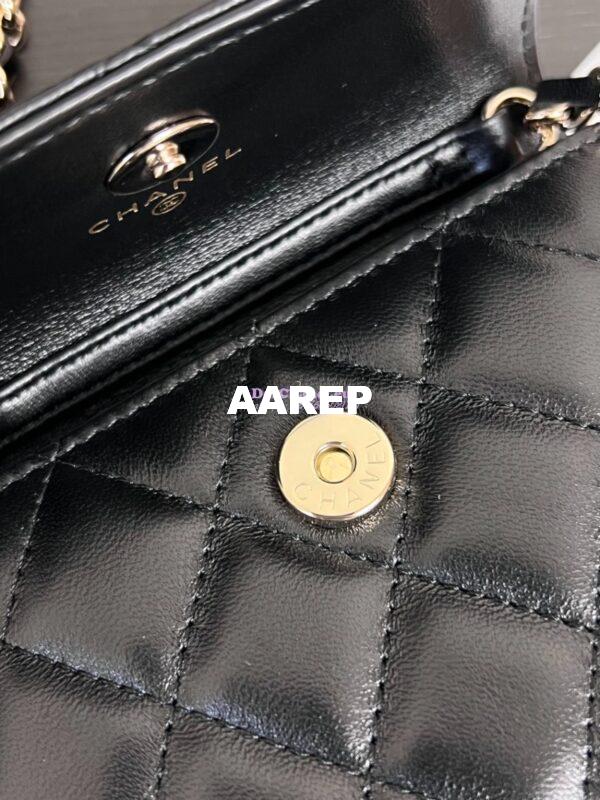 Replica Chanel 24A Clutch with Chain Lambskin, Diamanté AP4315 4