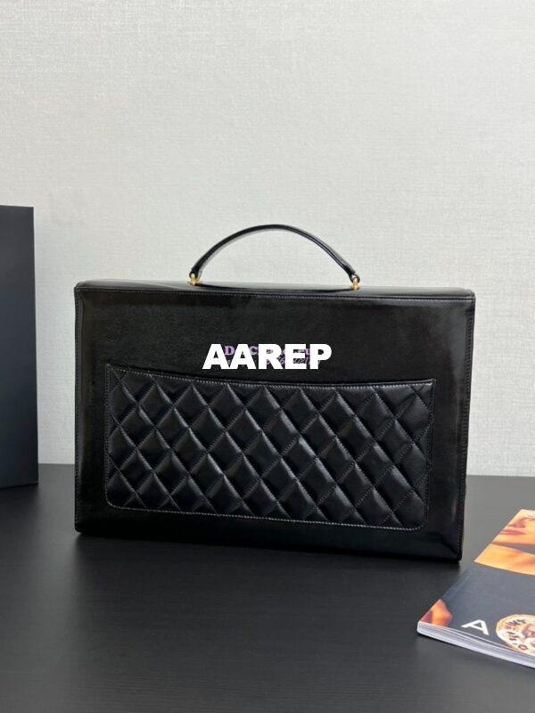 Replica Chanel 24P Limited Edition Briefcase Patent Crumpled Lambskin AS5016 Black 4