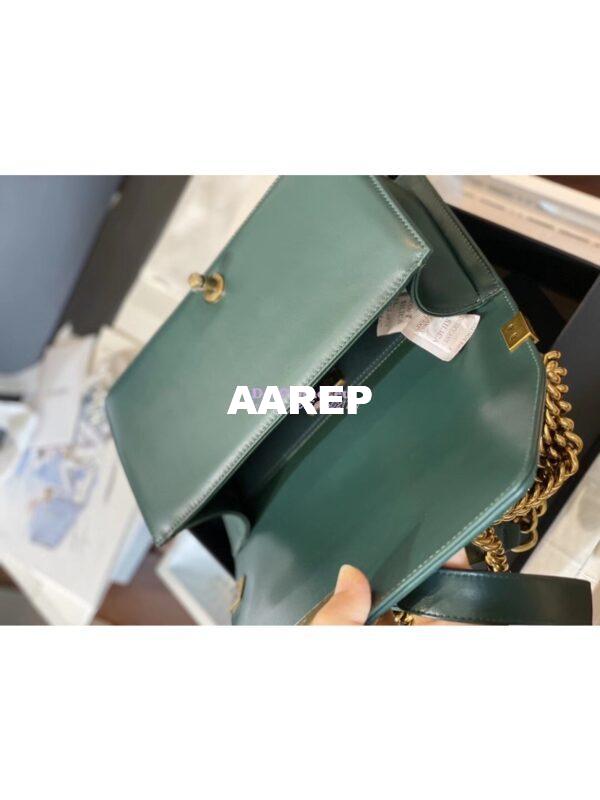 Replica Chanel Python Boy Chanel Flap Bag Ruthenium Hardware Army Green 9