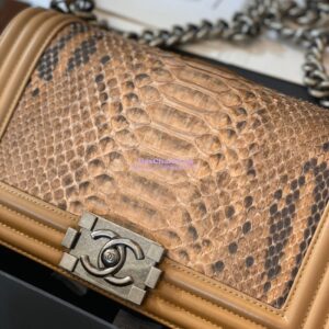 Replica Chanel Python Boy Chanel Flap Bag Ruthenium Hardware F06 2
