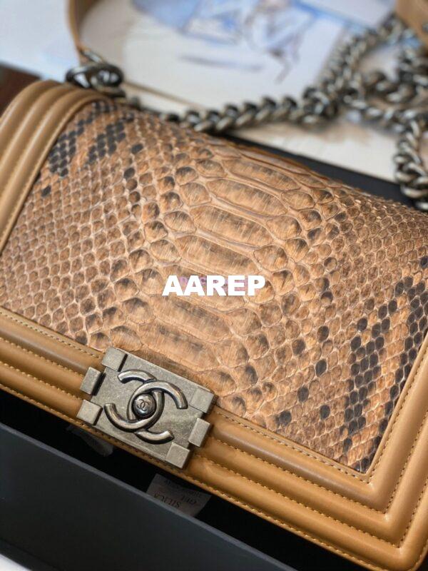 Replica Chanel Python Boy Chanel Flap Bag Ruthenium Hardware F06 4