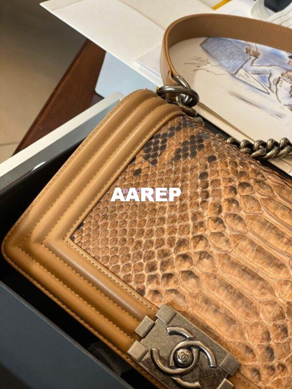 Replica Chanel Python Boy Chanel Flap Bag Ruthenium Hardware F06 6