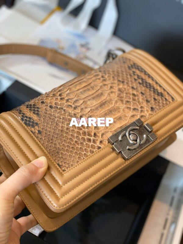 Replica Chanel Python Boy Chanel Flap Bag Ruthenium Hardware F06 8