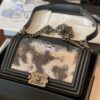 Replica Chanel Python Boy Chanel Flap Bag Ruthenium Hardware Tan